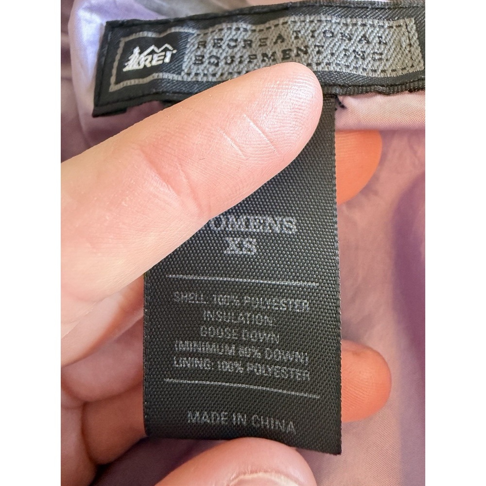 REI Vintage Goose Down Puffer Jacket Womens XS Lavender Purple Hooded Y2K - Picture 6 of 6
